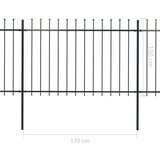  Vrtna ograda s ukrasnim kopljima čelična 15 3 x 1 5 m crna | shoptok.hr