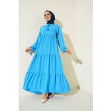 Bigdart 1627 Collar Lace-Up Hijab Dress - C.Blue | Shoptok.si