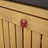  Klupa za pohranu s jastukom s pohranom s vratima - Svjetli akacija i tamno siva 120 x 63 x 84 cm | shoptok.hr