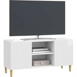 TV omarica Bela visok sijaj 102 x 34,5 x 50 cm Inženirski les, (5000238860) | Shoptok.si