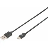 USB kabel USB 2.0 USB-C® vtič\, USB-A vtič 1.80 m črna okrogel\, primeren za obojestranski priključek \, dvojno oklopljen AK-300136-018-S, (20416080)