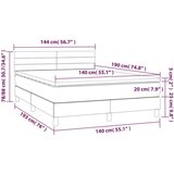  Box spring s madracem LED tamnosivi 140x190 cm tkanina | shoptok.hr