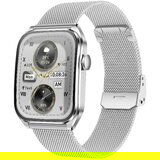 INF Večnamenska pametna ura z zaslonom AMOLED, Bluetooth klici in spremljanjem zdravja Silver, (5000071808) | Shoptok.si