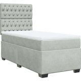 Box spring krevet s madracem svjetlosivi 90x190 cm baršunasti | shoptok.hr