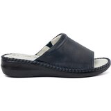 BOSHIMAO Women's flip-flops with leather insole navy blue | Shoptok.si