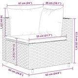  7-dijelna vrtna garnitura od poliratana s jastucima crna - Crna i krem 7 | shoptok.hr