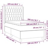  box spring s madracem LED svjetlosivi 100x200 cm baršun | shoptok.hr
