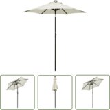  The Living Store Senčnik z LED lučkami peščen 200x211 cm aluminij - Senčnik, (21743538) Cene