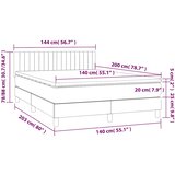  box spring s madracem LED tamnosivi 140x200 cm tkanina | shoptok.hr