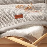 BabyOno Pletena pamučna dekica obostrana 75x100 cm, siva | shoptok.hr