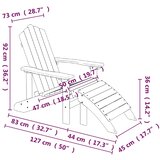  Vrtna stolica Adirondack s osloncem za noge HDPE bijela | shoptok.hr