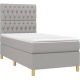  Box spring krevet s madracem svjetlosivi 90x190 cm od tkanine | shoptok.hr