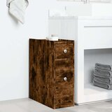  Ozka kopalniška kredenca s kolesi dimljeni hrast inženirski les, (21669763) | Shoptok.si