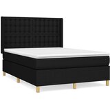  Krevet s oprugama i madracem crni 140 x 190 cm od tkanine | shoptok.hr