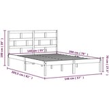  Okvir za krevet od masivne borovine 140 x 200 cm | shoptok.hr
