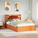 Maison Chic Posteljni okvir - Dvoposteljna postelja - Zakonska postelja brez vzmetnice voščeno rjav 160x200 cm borovina-J4699, (21762067) | Shoptok.si