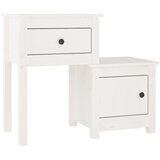  Noćni ormarići 2 kom bijeli 79,5x38x65,5 cm od masivne borovine | shoptok.hr