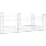  Gabionska košara U-oblika s 4 stupa 380 x 20 x 150 cm željezna | Eponuda.ba