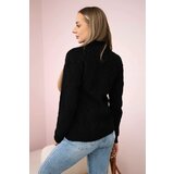 Kesi Sweater with decorative knitting in black color | shoptok.hr