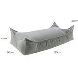MeowBaby Pravokoten otroška pufa, Velur, Siva, (21333518) | Shoptok.si