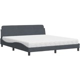  The Living Store Postelja z vzmetnico temno siva 180x200 cm žamet - Postelja, (21488743) | Shoptok.si