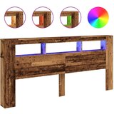 Maison Chic led posteljno vzglavje - vzglavna omarica - nočna omarica starinski les 220x18,5x103,5 cm inž. les, (21712608) Cene