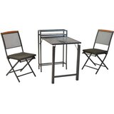 Gardenson SET ZA BALKON PATMOS les, kovina barve grafita, siva, barve akacije | Shoptok.si