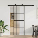 Klizna vrata s priborom crna 76 x 205 cm od ESG stakla | shoptok.hr