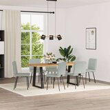  Blagovaonske stolice 6 kom svjetlosive baršunaste | shoptok.hr