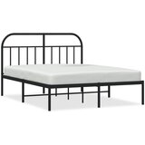 Maison Chic Kovinski Posteljni okvir - Dvoposteljna postelja - Zakonska postelja z vzglavjem črn 135x190 cm, (21693301) | Shoptok.si