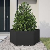 Vrtna sadilica crna šesterokutna 104 x 90 x 45 cm čelična | shoptok.hr