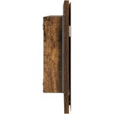  Ormar s ogledalom za kupaonicu s LED svjetlom dimljenog hrasta 80x37 cm | shoptok.hr
