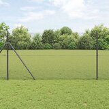 vidaXL zavarena žica ograda s 13 stubova sivi 1x100 m čelik | shoptok.hr
