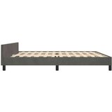  Posteljni okvir z vzglavjem temno siv 200x200 cm žamet, (20738830) | Shoptok.si