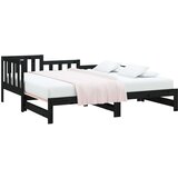  Dnevni ležaj na izvlačenje crni 2x(90x190) cm masivna borovina | shoptok.hr