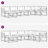  Set vanjskih sofa 7 kom. Prirodna i bež Čvrsto drvo akacije | shoptok.hr