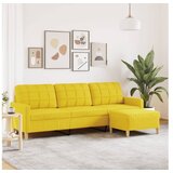 vidaXL Trosjed s tabureom svjetložuti 210 cm od tkanine | shoptok.hr