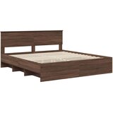  Okvir za krevet s uzglavljem Smeđi hrast 200 x 200 cm - Smeđi hrast 200 x 200 cm | shoptok.hr