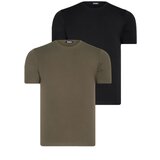 Dewberry DUAL SET T8569 BIKE COLLAR MENS T-SHIRT-BLACK-KHAKI Cijene
