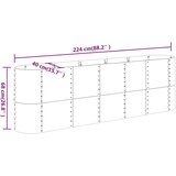  Povišena vrtna gredica od pocinčanog čelika 224 x 40 x 68 cm sivi | shoptok.hr