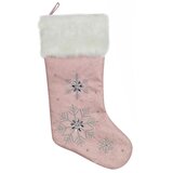 Sock elegance, novogodišnja čarapa, roze, 50cm ( 760521 )