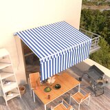 Tenda na ručno uvlačenje s roletom 3,5 x 2,5 m plavo-bijela | shoptok.hr