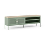 Marckeric Mentolno zelena/v naravni barvi kovinska TV omarica 160x50x35 cm Sayla – | Shoptok.si