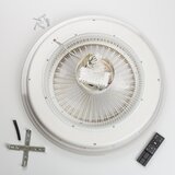  Brilagi - LED prigušiva svetiljka sa ventilatorom RONDA LED/48W/230V srebrna+daljinski upravljač | Eponuda.com