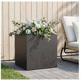 vidaXL Vrtna saksija Crna 50 x 50 x 49 cm Čelična vrata - Crna 50 x 50 x 49 cm 1 | shoptok.hr