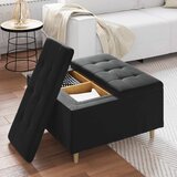  Otoman za pohranu s jastukom Crna 80 x 80 x 45 cm Baršun | shoptok.hr