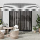 Tenda na ručno uvlačenje antracit i bijela 350 x 250 cm | shoptok.hr