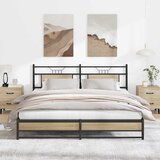 Maison Chic Kovinski Posteljni okvir - Dvoposteljna postelja - Zakonska postelja brez vzmetnice sonoma hrast 180x200 cm-J40, (21760767) | Shoptok.si