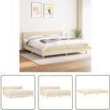 The Living Store Box spring postelja z vzmetnico krem 200x200 cm blago - Box Spring Postelja, (21737569) | Shoptok.si