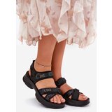 Boto Ladies Sandals With Sequins With Velcro Black Gonev | Shoptok.si